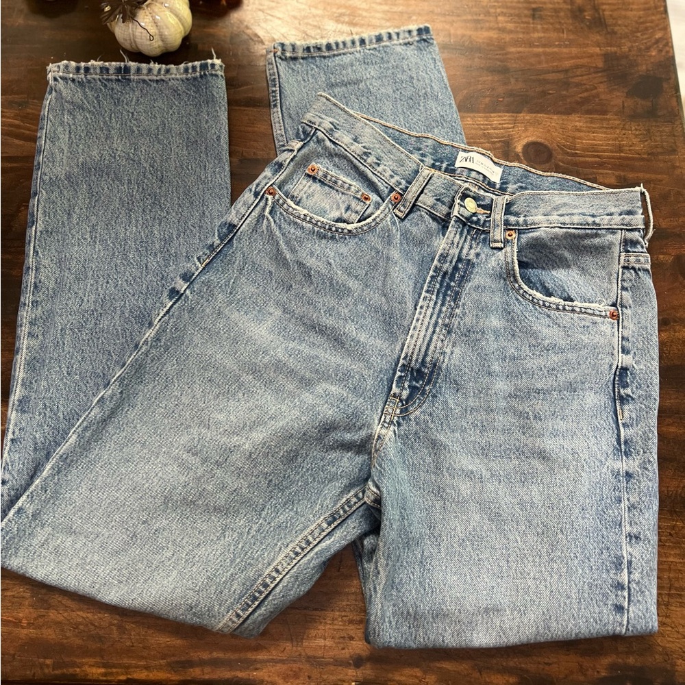 Zara Classic Denim Straight Leg Jeans